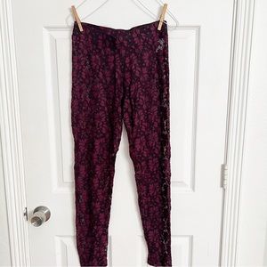 American Eagle Outfitters | Women Dark Purple Floral High Rise Legging